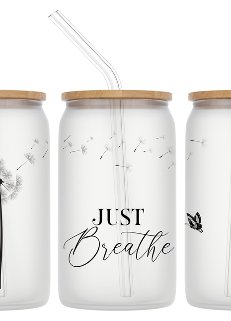 Just Breathe 16oz Libbey Glass Tumbler