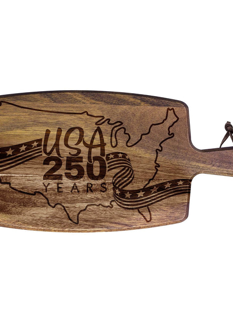 USA 250th Anniversary Engraved Acacia Wood Charcuterie Board