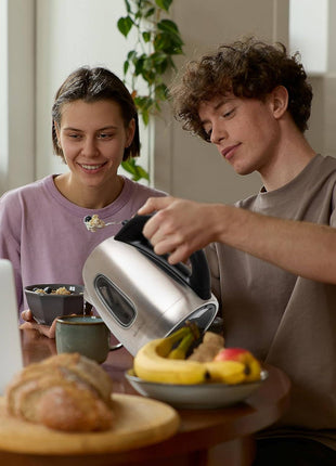 Mixpresso Stainless Steel Electric Kettle, Cordless Pot 1.7L Portable Electric Hot Water Kettle, 1500w Strong Fast Boiling Pot, Water Boiler, Electric Tea Kettle With Boil Dry Protection: Stainless Steel