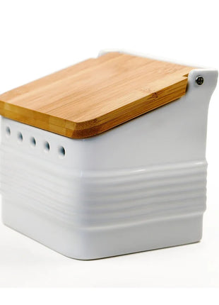 Stoneware Garlic Keeper - White
