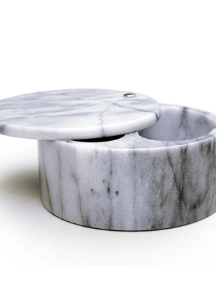 Salt Box Swivel Top White Marble