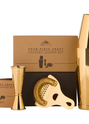 4-Piece Cocktail Bar Set, Gold