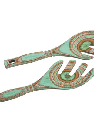 Pakka Wood Salad Leaf Servers 9" -