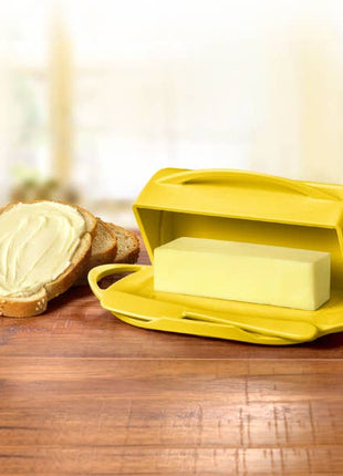 Countertop Flip-Top Butter Dish w/ Butter Knife - Yellow