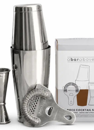 4-Piece Cocktail Bar Set, Stainless Steel