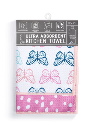 Absorbent 2 Sided Towel Butterflies