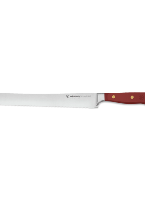 Wusthof Classic Color Double Serrated Bread Knife Sumac Red 9 in