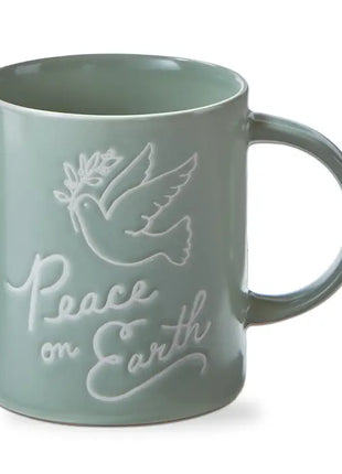Sage Christmas Mug & Cup - Peace On Earth - Stoneware