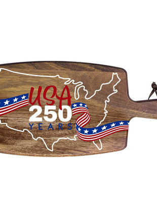 USA 250th Anniversary Colorful Acacia Wood Charcuterie Board