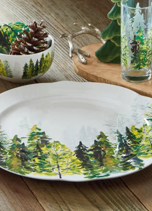 Northern Forest Round Stoneware Platter/Plate