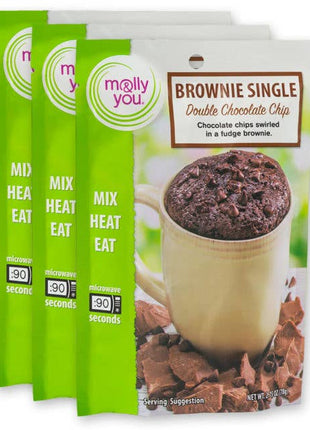 Double Chocolate Chip Brownie Microwave Single