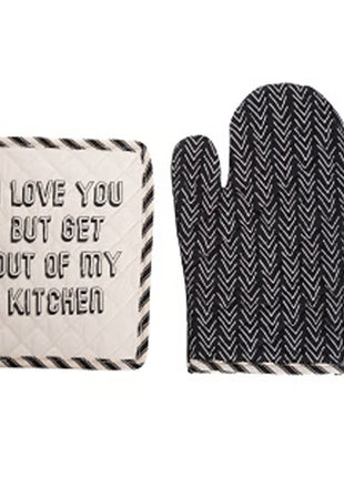 Get Out Pot Holder & Oven Mitt set