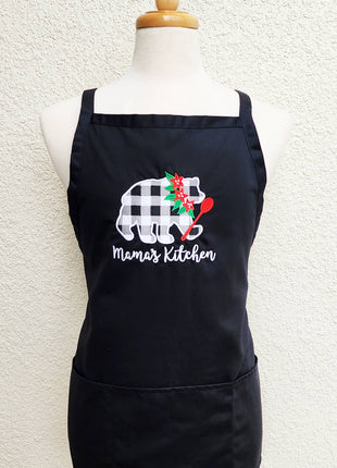 Embroidered Mama's Kitchen Cross-Back Apron