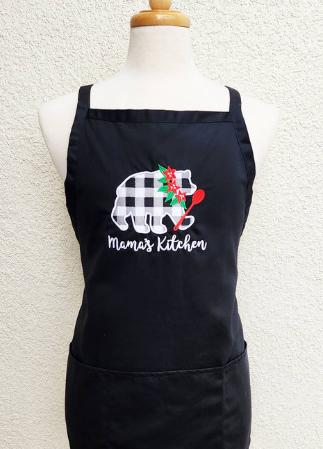 Embroidered Mama's Kitchen Cross-Back Apron