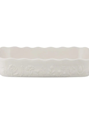 Large Rectangular Baker - White in the Meadow