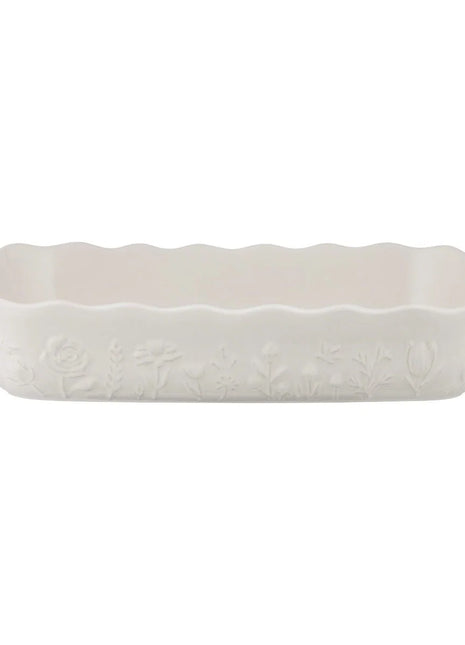 Large Rectangular Baker - White in the Meadow