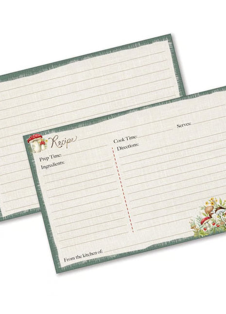 Woodland Mushroom 4x6 Recipe Cards
