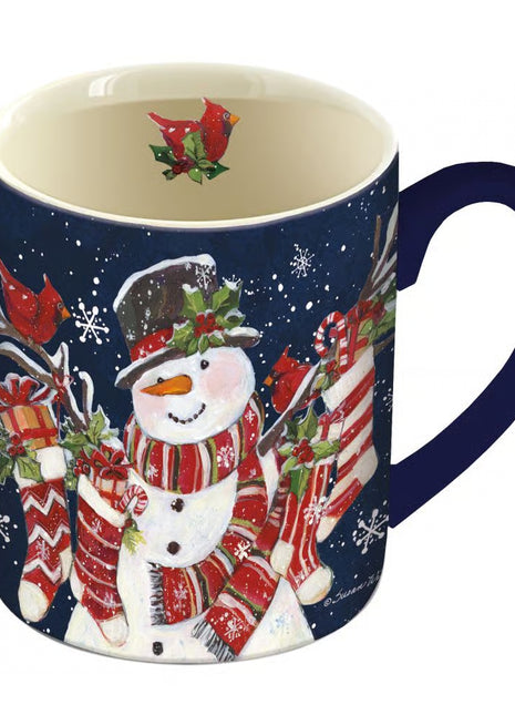 Snowman and Stockings Coffee Mug