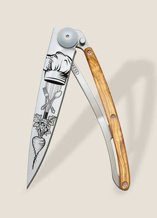 37G Knife Chef Olive Wood Grey