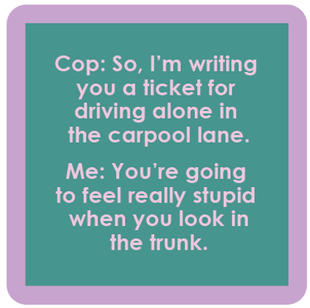 COASTER Driving Alone | Funny Party Gift | Home Bar Decor