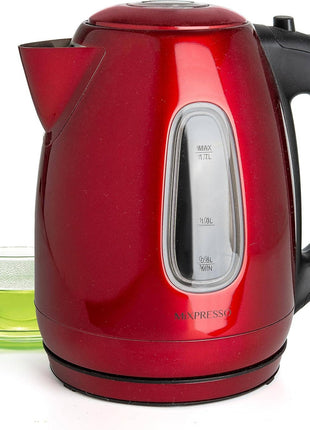 Mixpresso Stainless Steel Electric Kettle, Cordless Pot 1.7L Portable Electric Hot Water Kettle, 1500w Strong Fast Boiling Pot, Water Boiler, Electric Tea Kettle With Boil Dry Protection: Stainless Steel