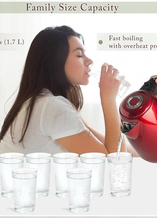 Mixpresso Stainless Steel Electric Kettle, Cordless Pot 1.7L Portable Electric Hot Water Kettle, 1500w Strong Fast Boiling Pot, Water Boiler, Electric Tea Kettle With Boil Dry Protection: Stainless Steel