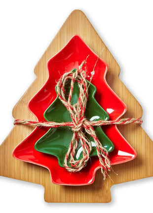 Christmas Tree Board & Dish Set of 3