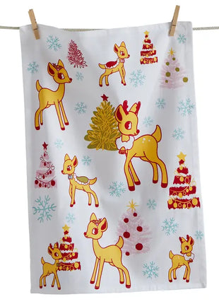 Groovy Reindeer Dishtowel