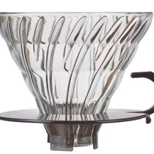 Hario V60 Glass Dripper 02 (Round Base) Clear Black DC