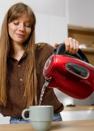 Mixpresso Stainless Steel Electric Kettle, Cordless Pot 1.7L Portable Electric Hot Water Kettle, 1500w Strong Fast Boiling Pot, Water Boiler, Electric Tea Kettle With Boil Dry Protection: Stainless Steel