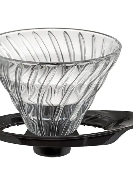 V60 Glass Coffee Dripper (Black Holder)
