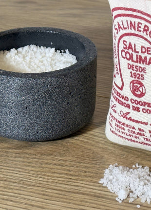 Concrete Salt Cellar with Wooden Lid