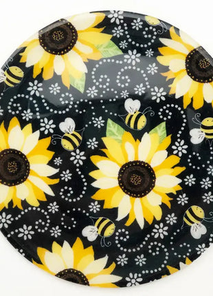 Beez Sunflower 8" Round Trivet