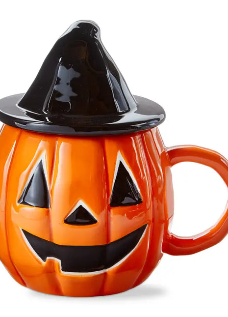 Jack-O-Lantern Lidded Mug Earthenware