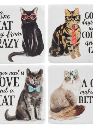 Cat Coaster 4 Pc. Set