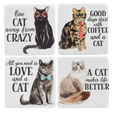Cat Coaster 4 Pc. Set