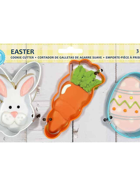 Easter 3 Pc Color Cookie Cutter Carded Set