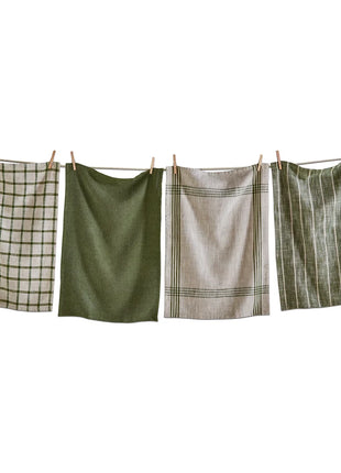 Woven Dishtowel Olive set of 4