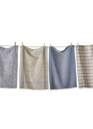 Woven Dishtowel Blue Denim set of 4