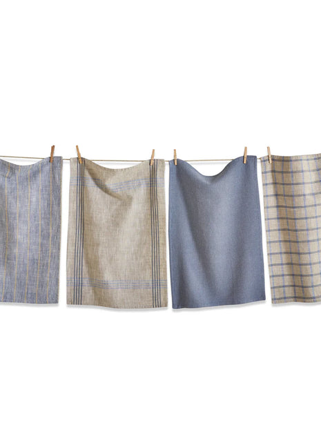 Woven Dishtowel Blue Denim set of 4