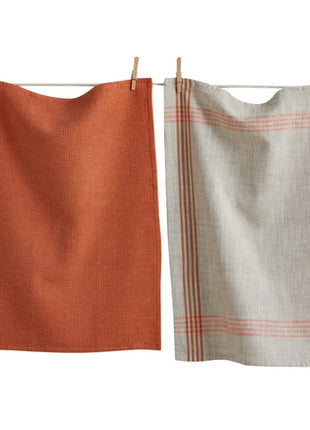 Woven Dishtowel Melon set of 4 Melon