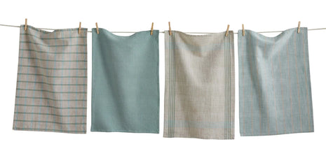 Woven Dishtowel Light Blue set of 4