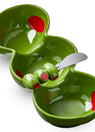 Olive 3-Part Server & Spreader Set Of 2