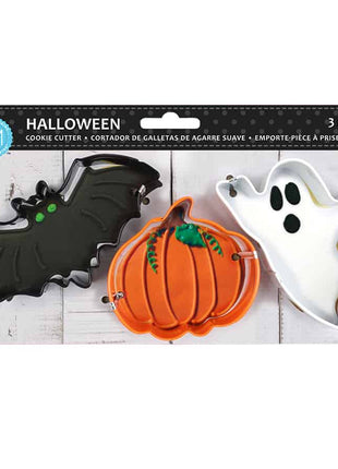 Halloween 3 Pc Color Cookie Cutter Carded Set