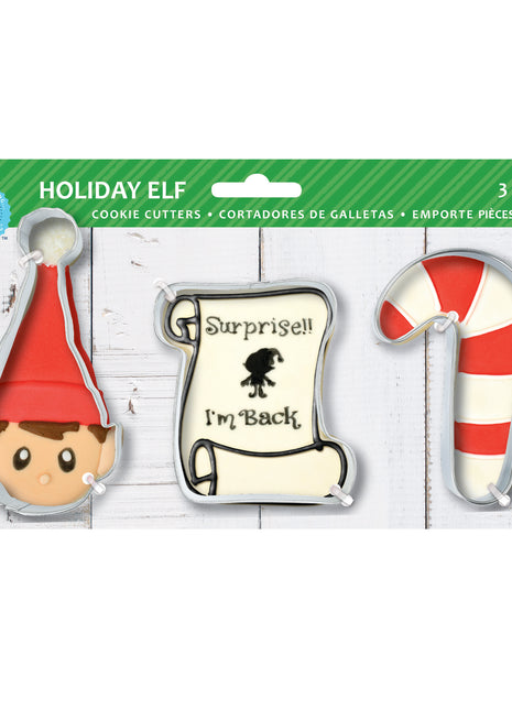 Holiday Elf 3 Pc Cookie Cutter Set