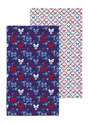 American Classic Red, White, & Bows Kitchen Towel Quick Dry, 30"x18"