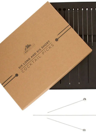 Stainless Steel Cocktail Picks -combo 6pc Short/6pc Long