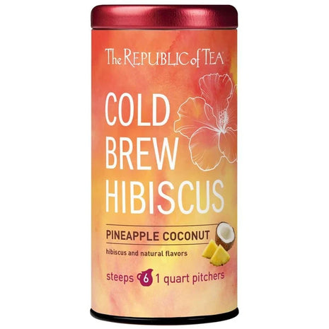Republic of Tea Hibiscus Cold Brew Iced Tea Pineapple Coconut Pouches