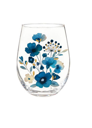 Gilded Meadow Stemless Wine Glass - Evergreen