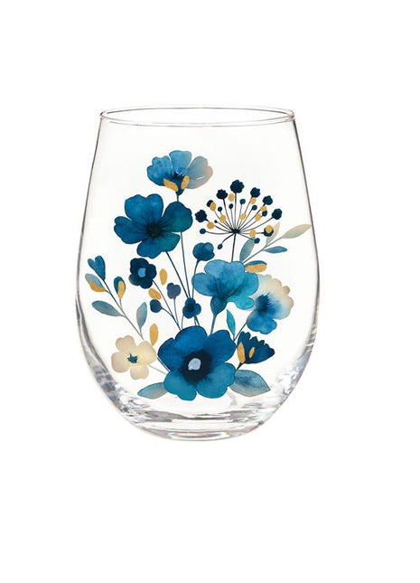 Gilded Meadow Stemless Wine Glass - Evergreen